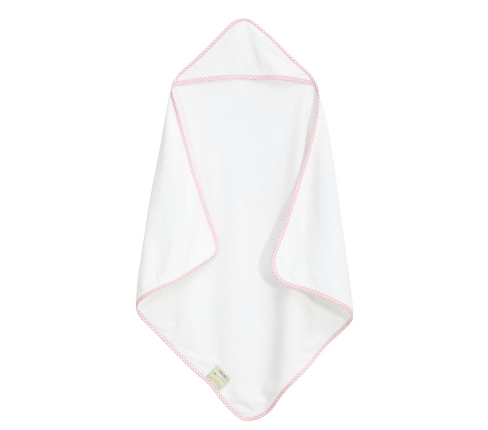 Gingham Hooded Towel - pink