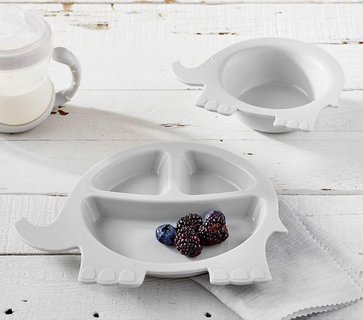 Silicone Elephant Shaped Plate & Bowl