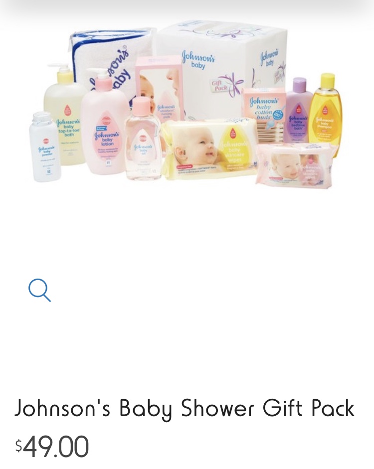 Johnson’s baby shower gift pack