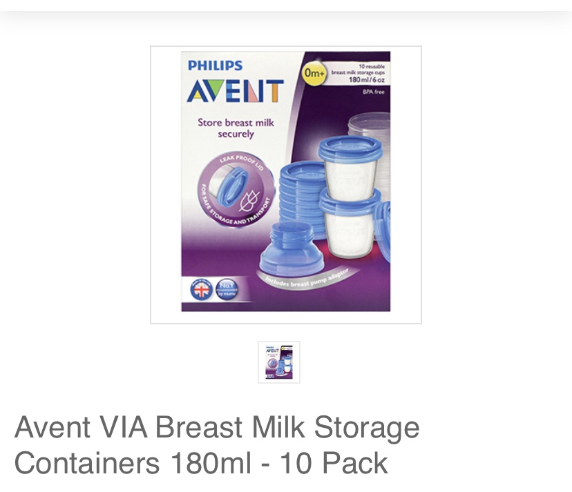 Milk storage containers