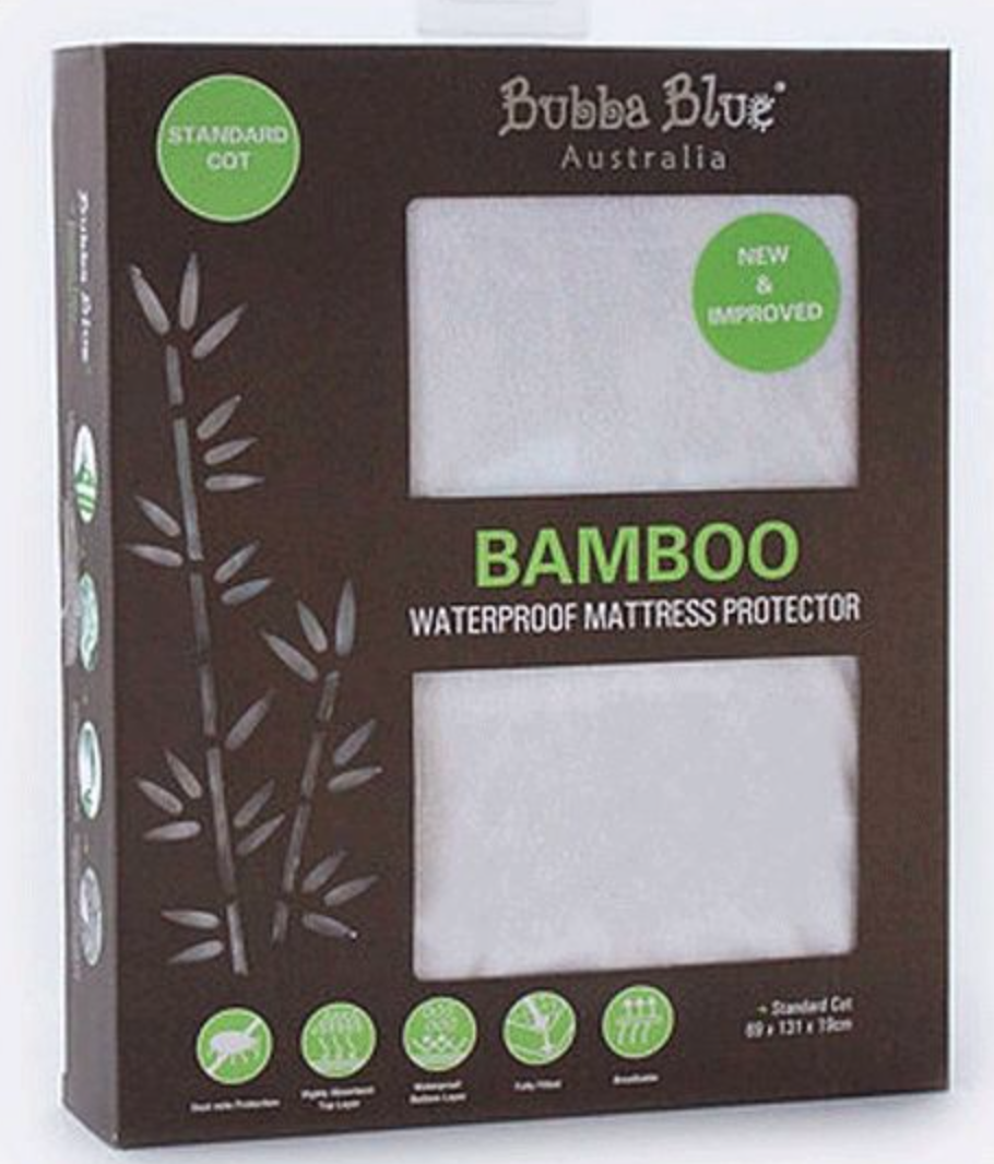 Bubba Blue Bamboo Waterproof Cot Mattress Protector Standard