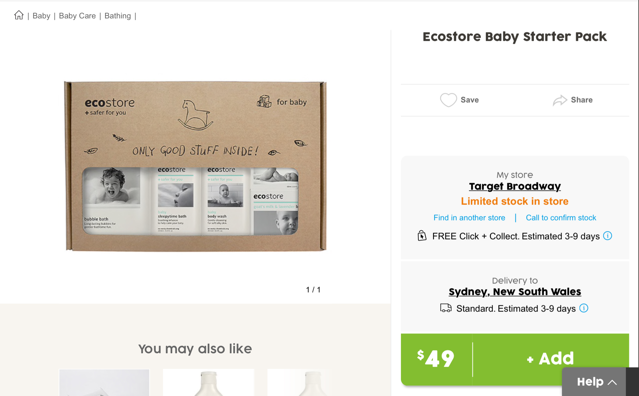 Baby bath pack -eco store- target