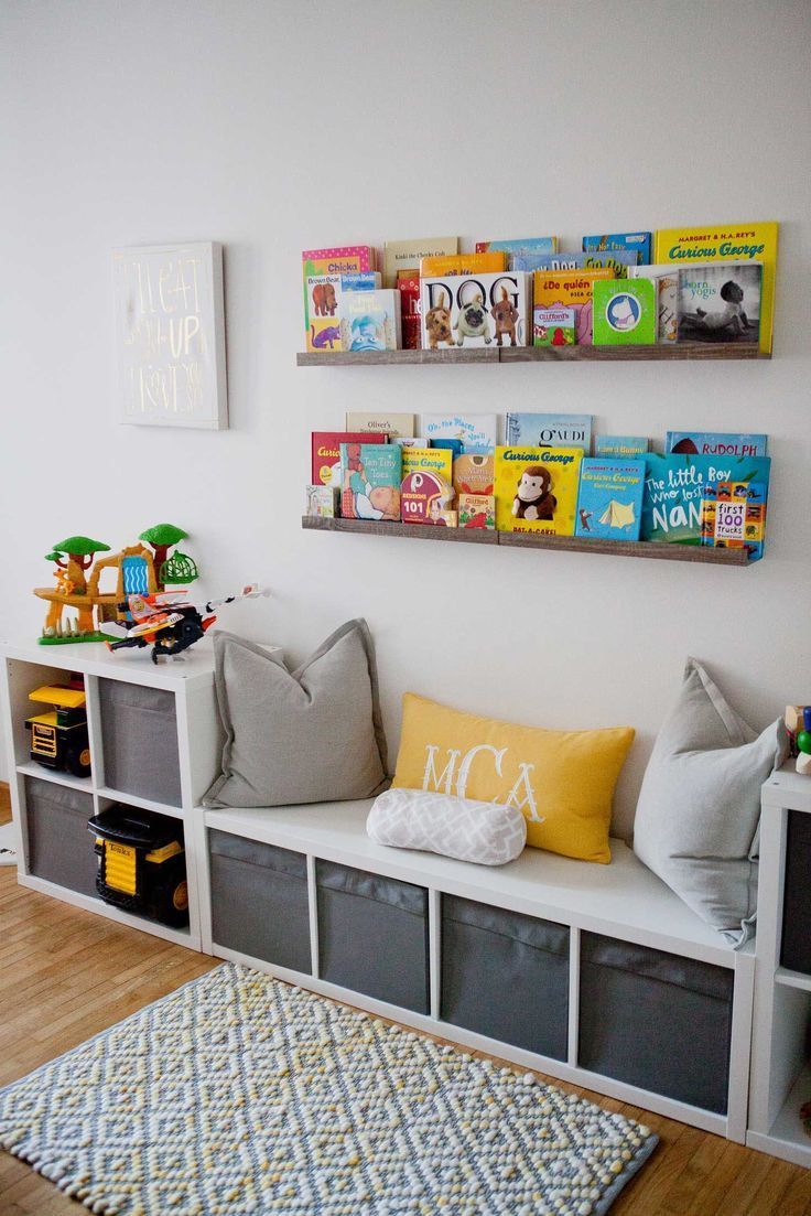 IKEA storage shelves and baskets