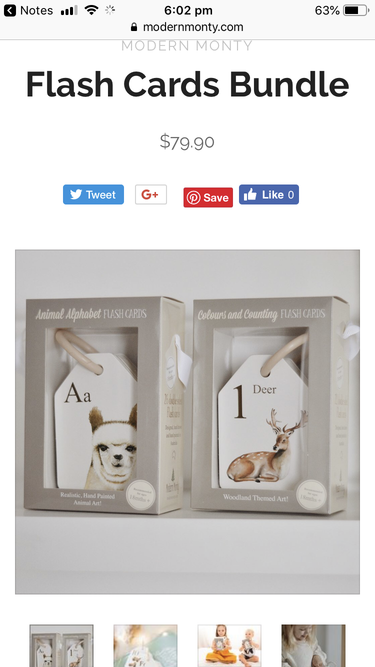 Wooden animal flash cards