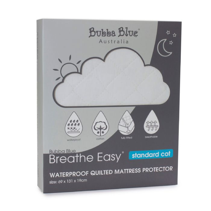 Bubba Blue Breathe Easy Waterproof Mattress Protector Standard Cot