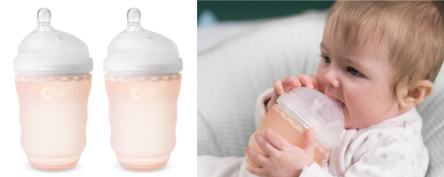 OlaBaby Silicone Gentle Bottle 240ml 2pk - Coral