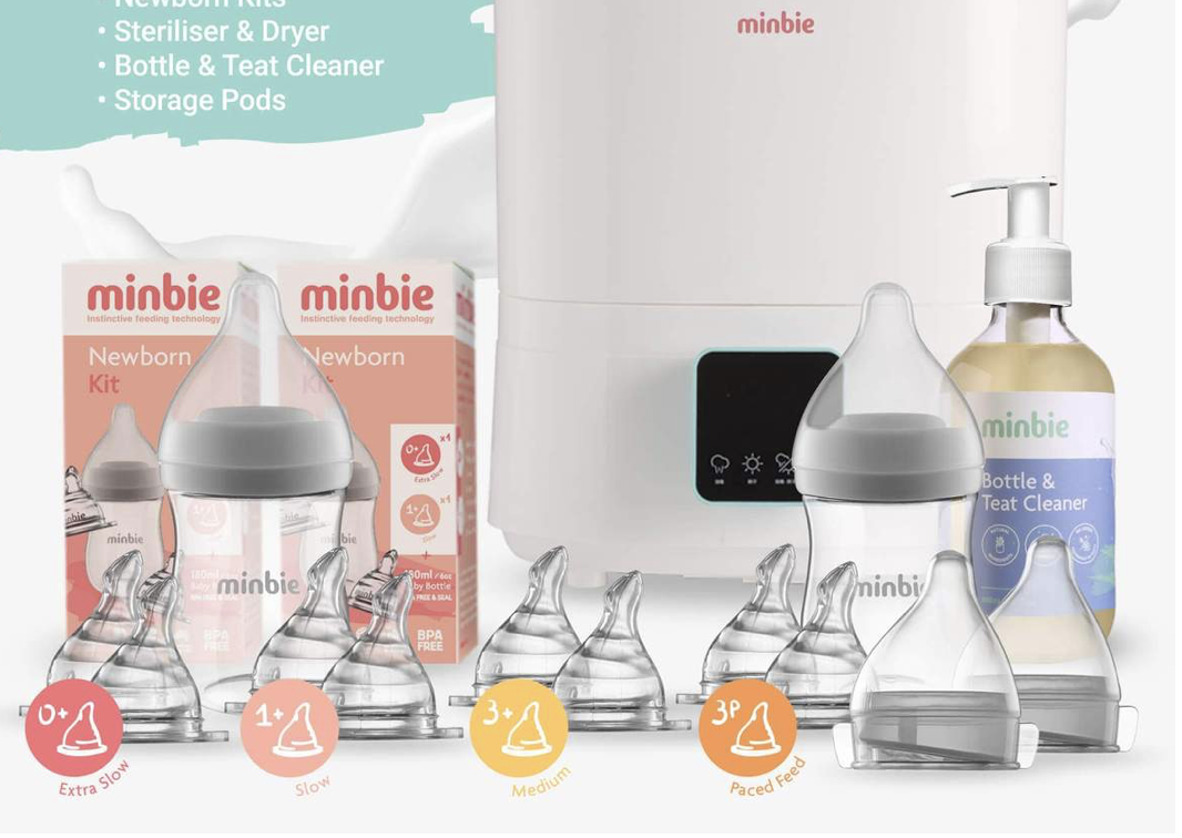 Minbie Newborn Bottle & Steriliser Bundle