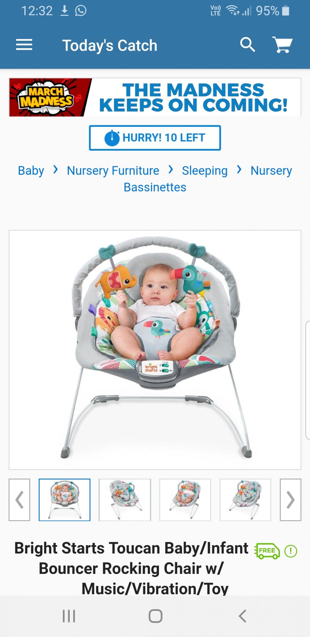 baby bouncer or rocker - a colourful one!