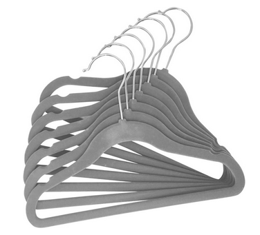 Living Textiles - Coat Hangers - Grey - 10 Pack