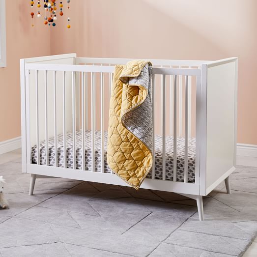 Mid Century Convertible Cot - White