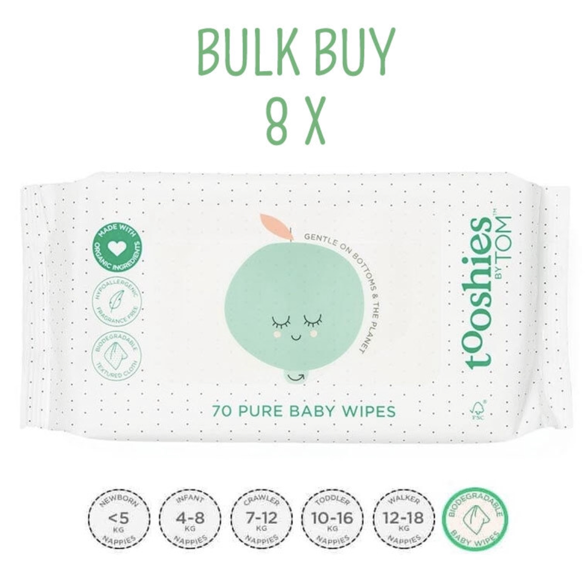 Tooshies By Tom Pure Baby Wipes