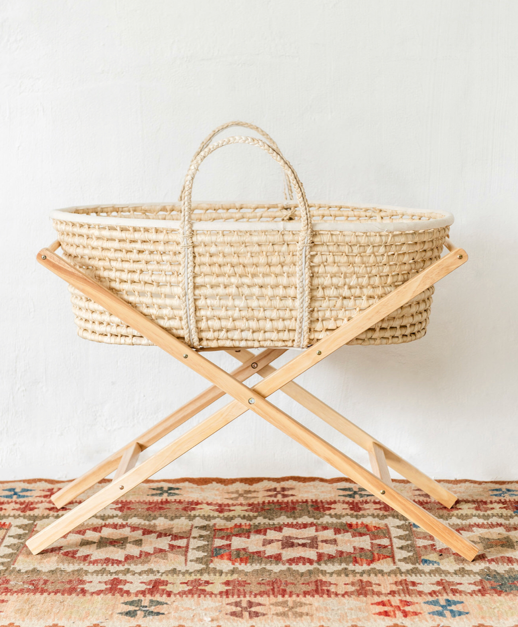 [PURCHASED] Baby Natural Moses Basket & Wooden Stand Set