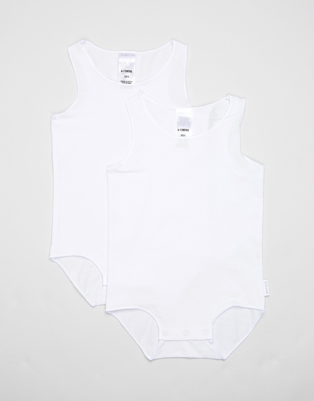Bonds - Wonderbodies Singlet Suit - White/White - Size 000 (2 Pack )