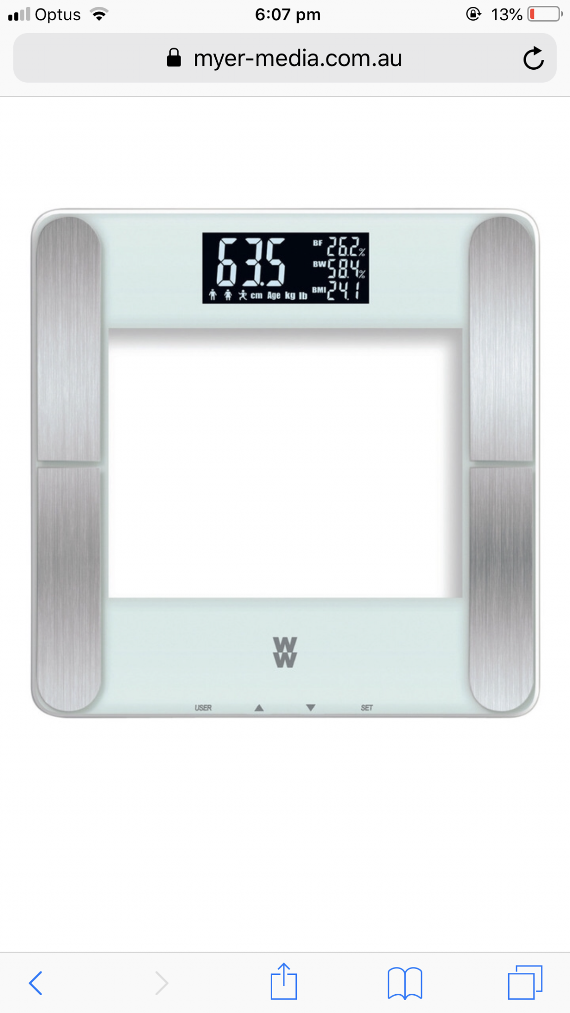 Weight Watchers Body Analysis Smart Scale
