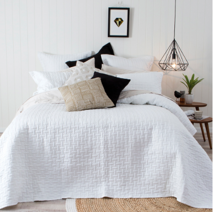 Queen Neve White Coverlet Set