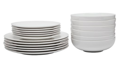 Alex Liddy Modern White Coupe 18 Piece Dinner Set