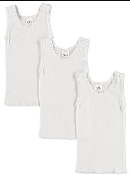 White (0-3 months) 3 Pack Singlets