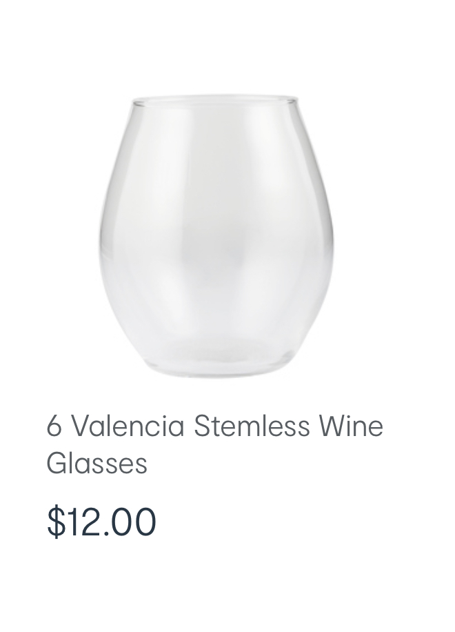 Stemless wine glass