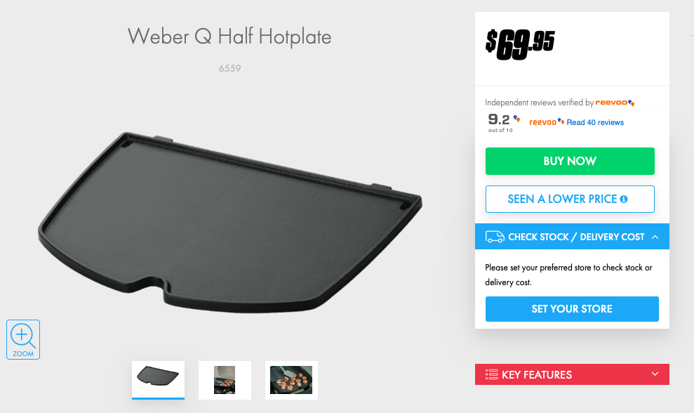 Weber Q Half Hotplate
