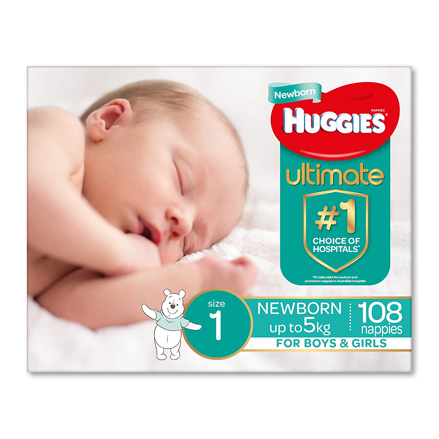 Nappies- newborn girls, huggies ultimates, size 1