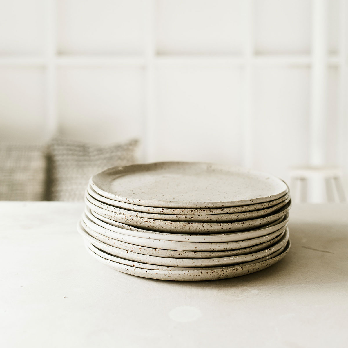 8 x Hand Made Ceramic Dinner Plates
