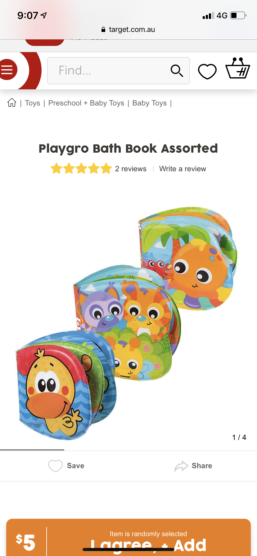 Playgro Bath Book Assorted