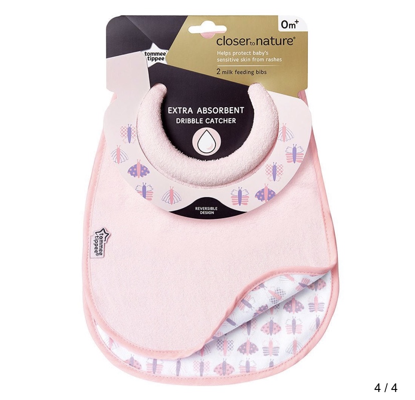 Tommee Tippee Closer To Nature 2 Pack Milk Feeding Bibs