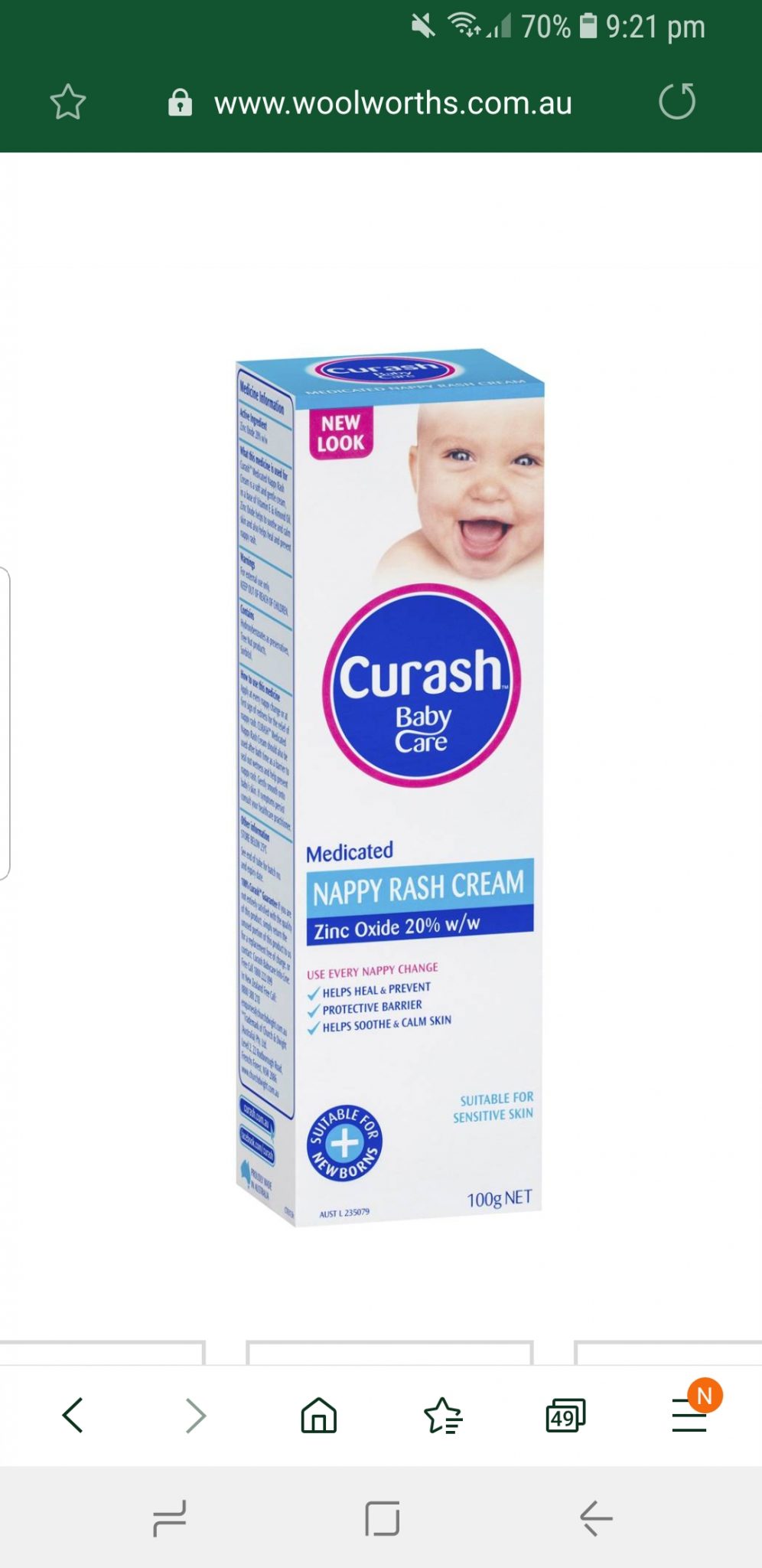 Curash nappy cream