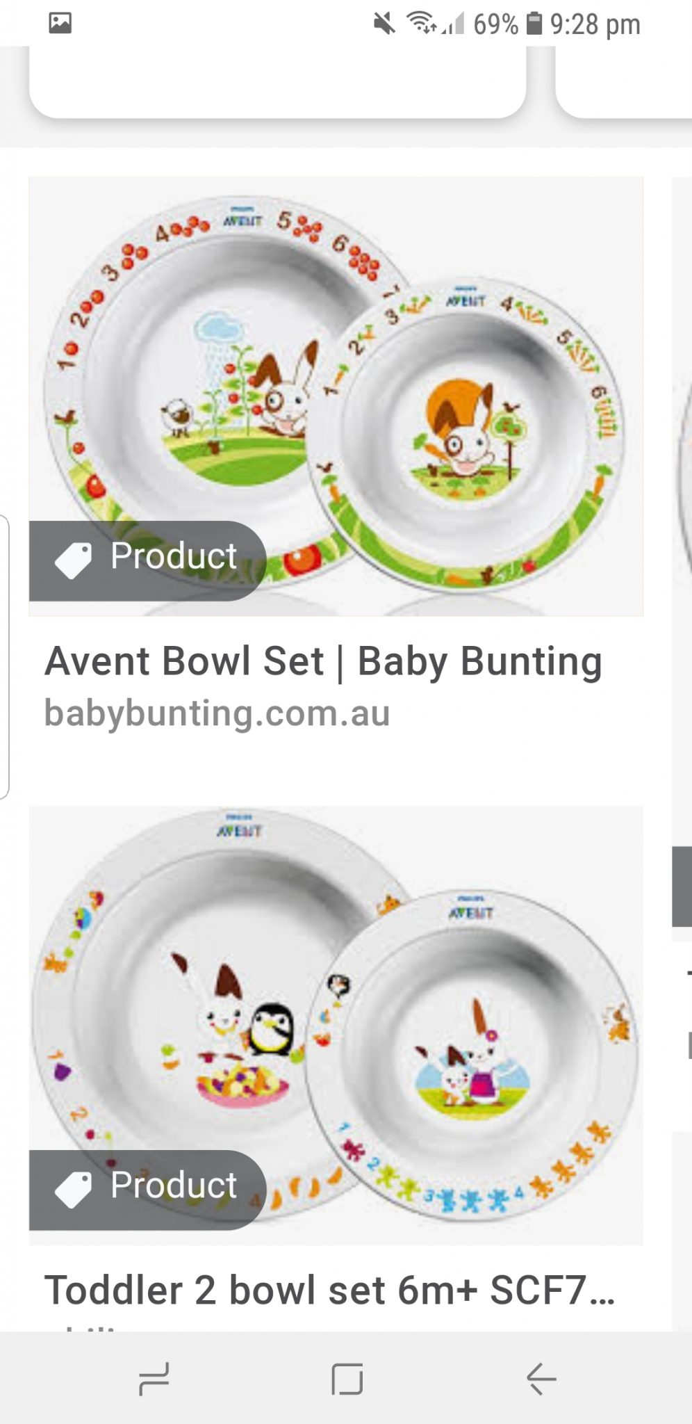 Avent baby bowls