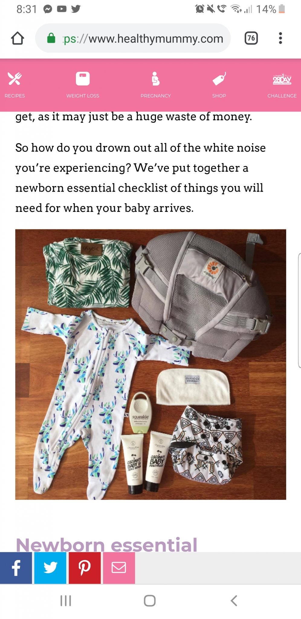 Newborn Essentials- baby tees, baby carrier etc