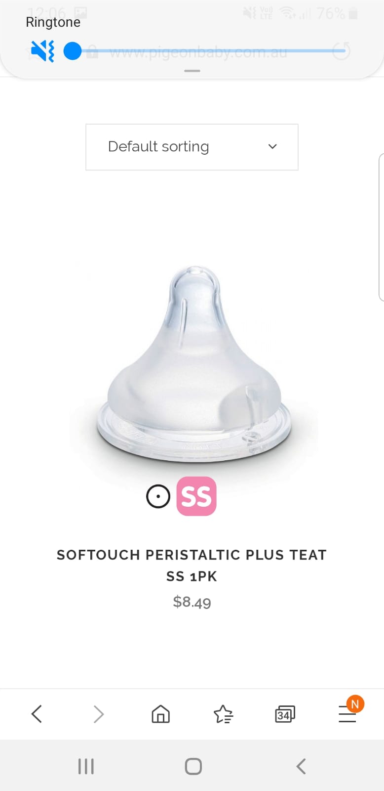 Slow releasing teats (softouch peristaltic plus)