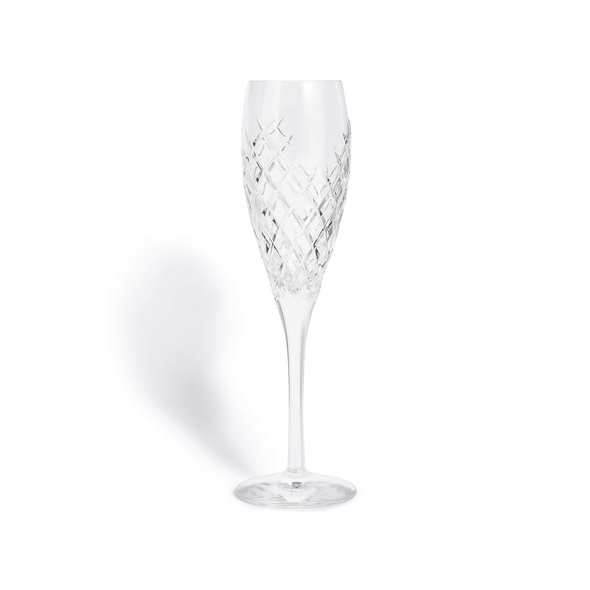 6 x cut crystal champagne glasses
