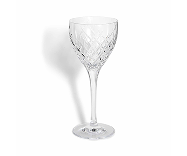 6 x cut crystal white wine glasses
