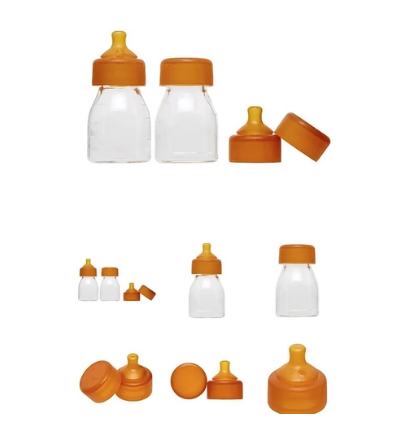 Natural rubber & glass baby bottles