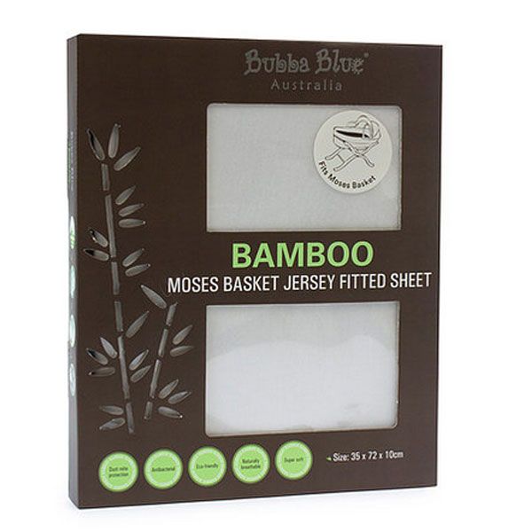 Bubba Blue Bamboo Jersey Moses Basket Fitted Sheet