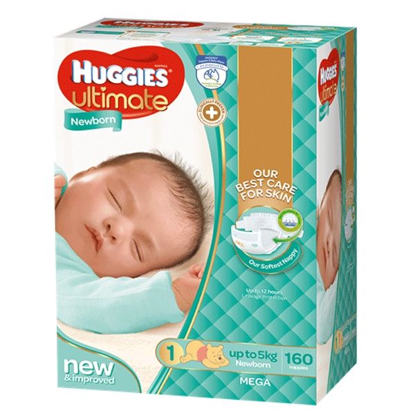 Huggies newborn ultimate nappies 160 pack