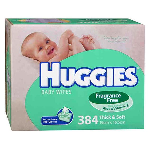 Huggies Unscented Box 384 Wipes Box