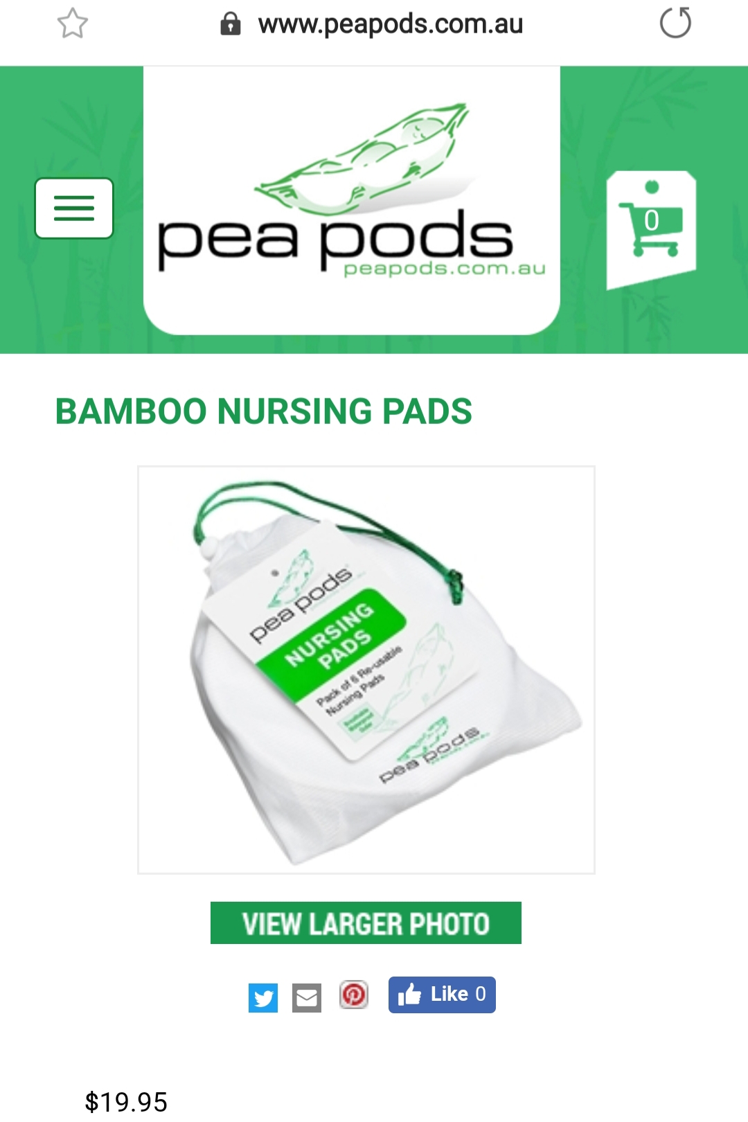Bamboo reusable nursing pads