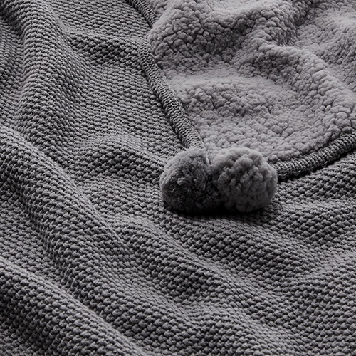 Adairs Kids Mini Moss Stitch Blanket Grey