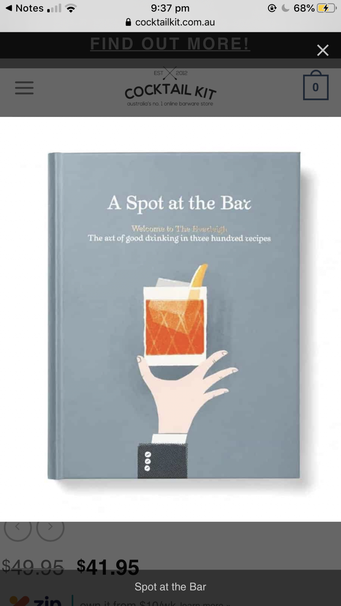 Cocktail recipe book - a spot at the bar