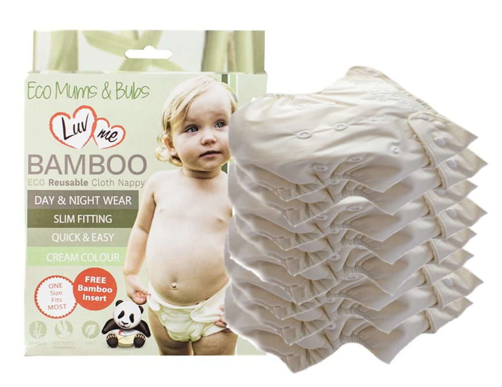 Bamboo Reusable Multi-fit All in One Cloth Nappies - 16 pack