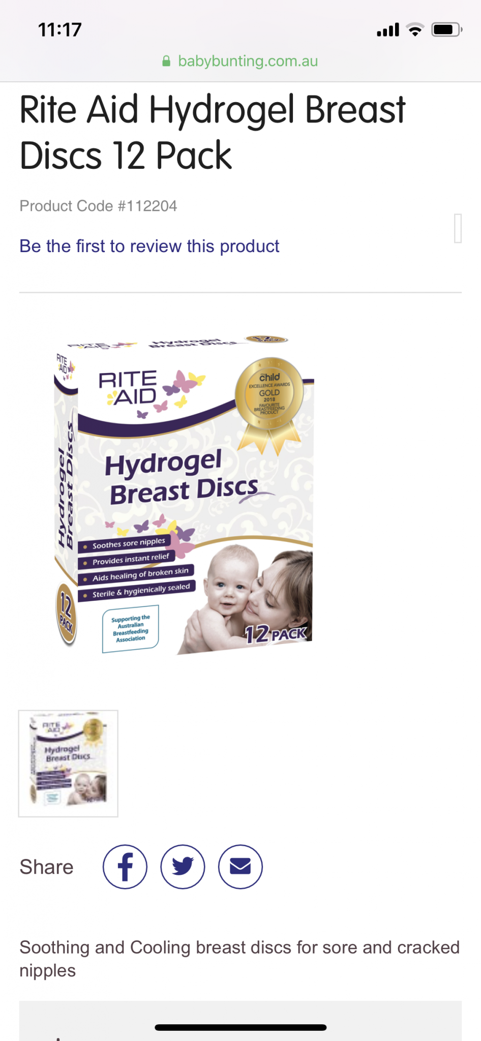Hydrogel breast discs