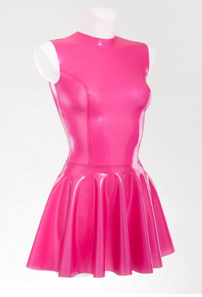 Fit and flare latex dress