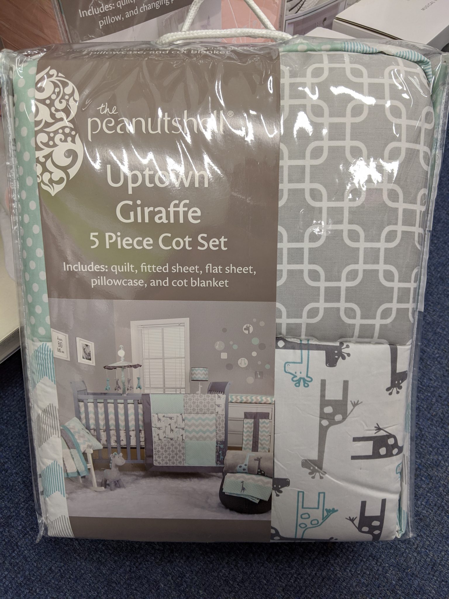 Uptown Giraffe 5 Piece Cot Set