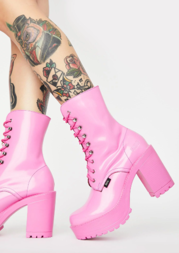 Pink ankle boots