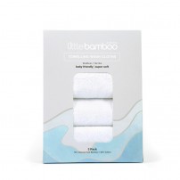 Little Bamboo Towelling Wash Cloth 3 Pack Natural