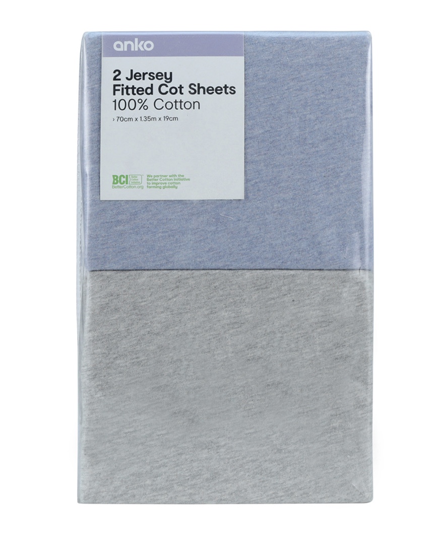 2 Jersey Fitted Cot Sheets