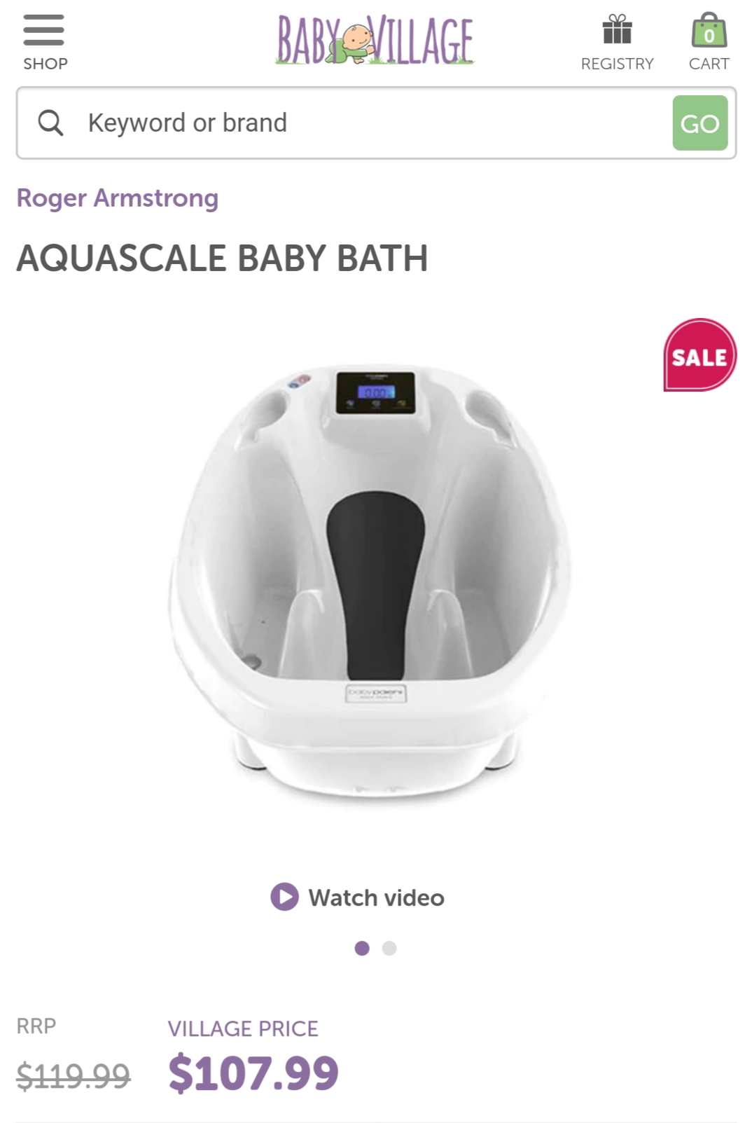 Aquascale baby bath