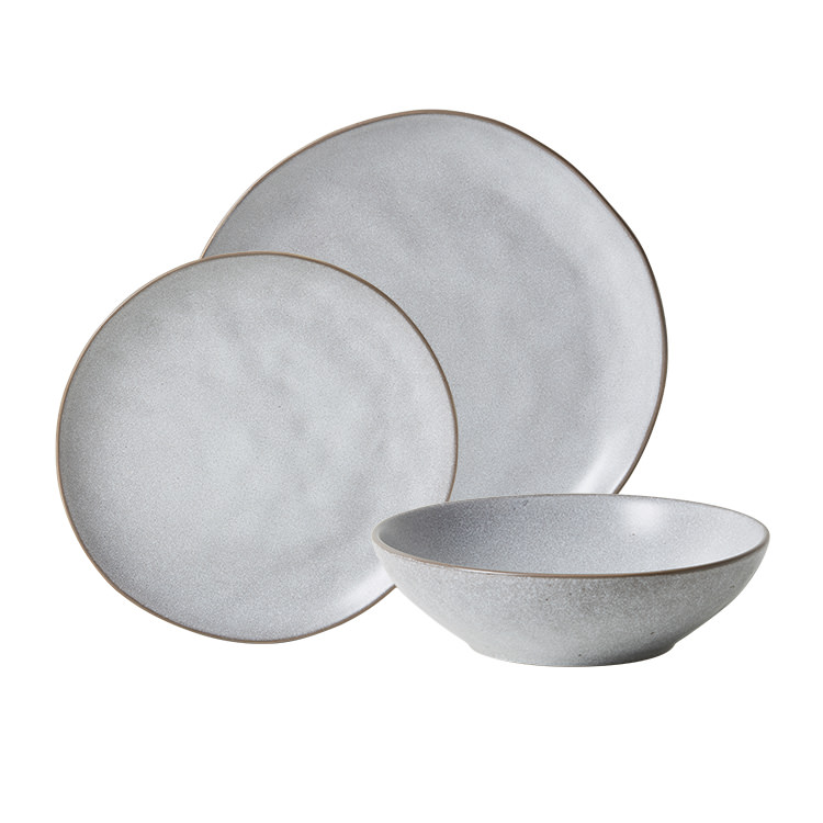 Salisbury & Co Siena Dinner Set 12pc Light Grey x2