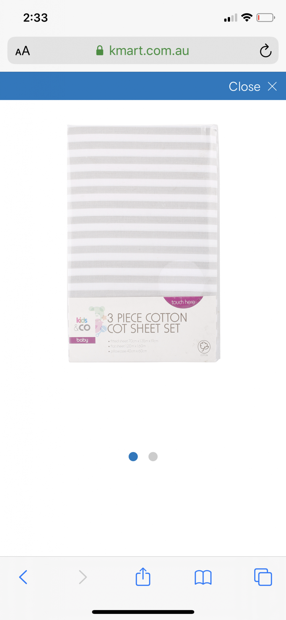 3 Piece Cotton Sheet Set - Stripe